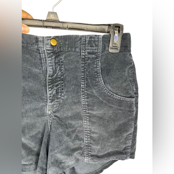 Vintage American Apparel Corduroy Cord Short Size 29 Blue Retro 70s Style Zip Up - Picture 2 of 8